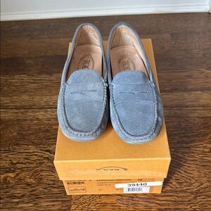 Tod's Women’s Blue Suede Loafers